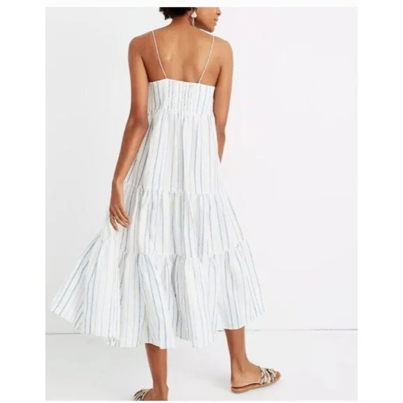 Madewell Women's White and Blue Dress Size 0 - Picture 3 of 8